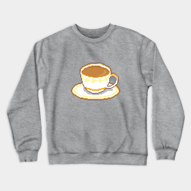 Chai Tea Cup with Saucer Pixel Art (with outline) Crewneck Sweatshirt by toffany's